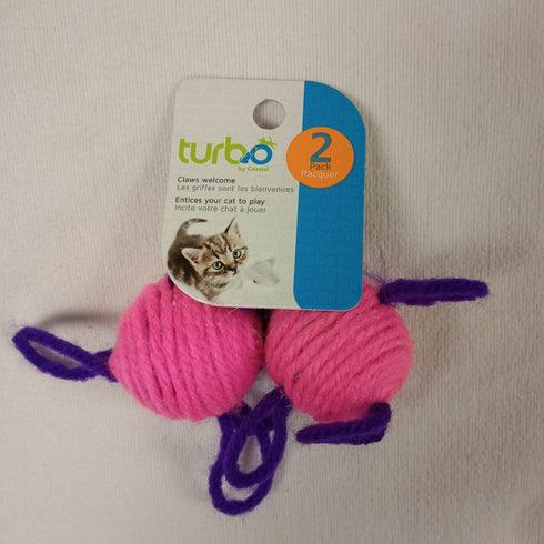 TURBO WOOL BALL Pink and Purple 2pk